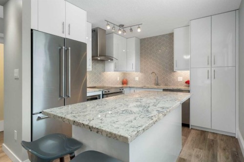 105-220 26 Avenue Sw, Calgary, AB - Indoor Photo Showing Kitchen With Upgraded Kitchen