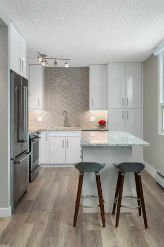 105-220 26 Avenue Sw, Calgary, AB - Indoor Photo Showing Kitchen With Upgraded Kitchen