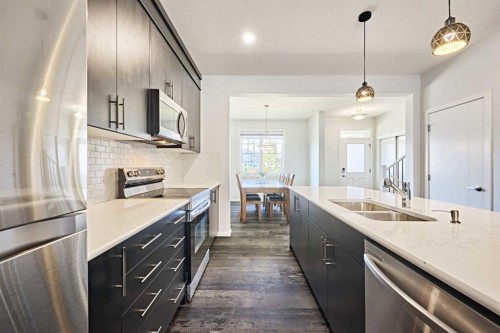 155 Carringham Road Nw, Calgary, AB - Indoor Photo Showing Kitchen With Double Sink With Upgraded Kitchen