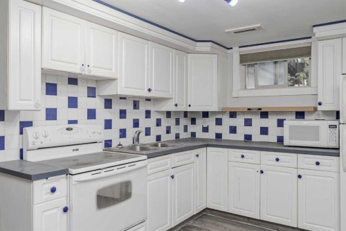 1468 Renfrew Drive Ne, Calgary, AB - Indoor Photo Showing Kitchen With Double Sink