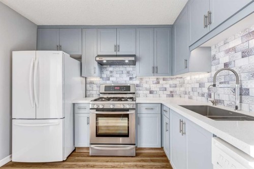123 Woodsman Lane Sw, Calgary, AB - Indoor Photo Showing Kitchen With Double Sink