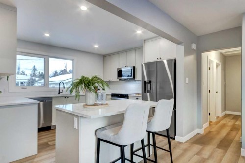1724 Valleyview Road Ne, Calgary, AB - Indoor Photo Showing Kitchen With Stainless Steel Kitchen