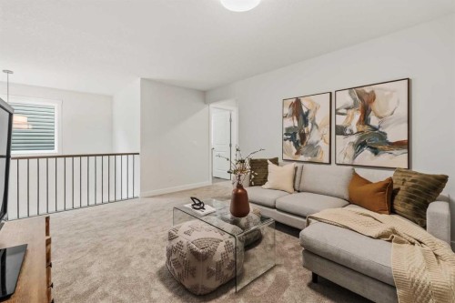 223 Creekstone Circle Sw, Calgary, AB - Indoor Photo Showing Living Room