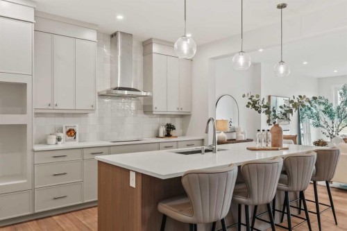 223 Creekstone Circle Sw, Calgary, AB - Indoor Photo Showing Kitchen With Upgraded Kitchen