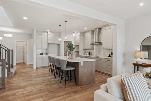 223 Creekstone Circle Sw, Calgary, AB - Indoor Photo Showing Kitchen With Upgraded Kitchen