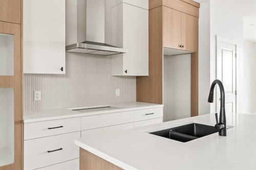 46 Starling Boulevard Nw, Calgary, AB - Indoor Photo Showing Kitchen With Double Sink