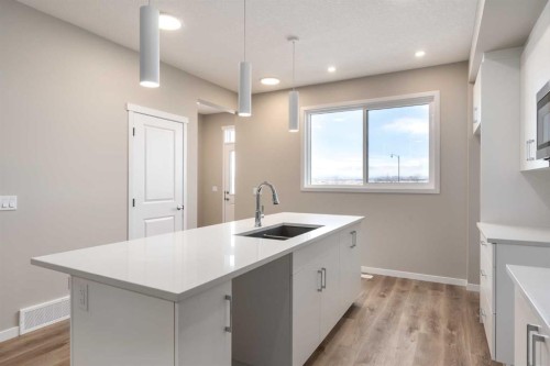 127 Montane Link Se, High River, AB - Indoor Photo Showing Kitchen With Double Sink