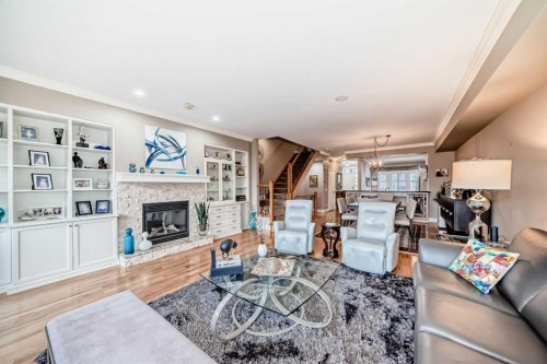 2431 Erlton Street Sw, Calgary, AB - Indoor Photo Showing Living Room With Fireplace