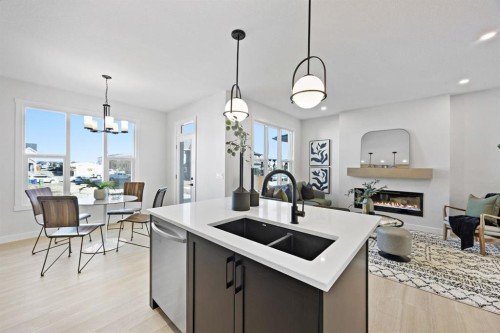 56 Fireside Common, Cochrane, AB - Indoor With Fireplace