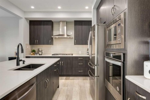 57 Evansfield Gate Nw, Calgary, AB - Indoor Photo Showing Kitchen With Stainless Steel Kitchen With Double Sink With Upgraded Kitchen