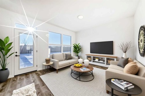 115 Mercado Crescent Se, Calgary, AB - Indoor Photo Showing Living Room