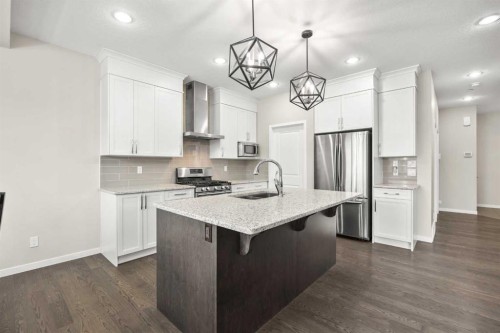 134 Howse Rise Ne, Calgary, AB - Indoor Photo Showing Kitchen With Stainless Steel Kitchen With Upgraded Kitchen