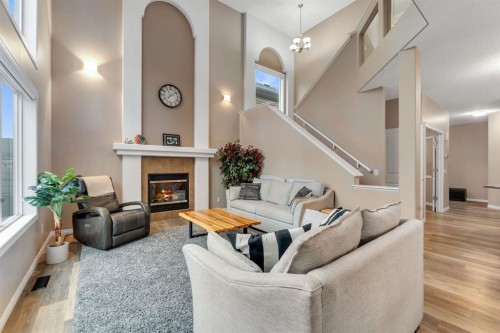 405 Kincora Drive Nw, Calgary, AB - Indoor With Fireplace
