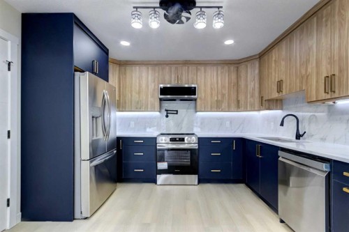 2443 42 Street Se, Calgary, AB - Indoor Photo Showing Kitchen With Upgraded Kitchen