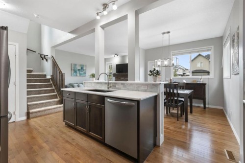 99 Sage Valley Park Nw, Calgary, AB - Indoor Photo Showing Kitchen With Upgraded Kitchen