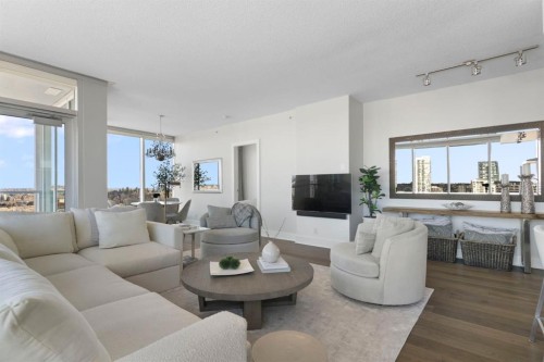 1601-433 11 Avenue Se, Calgary, AB - Indoor Photo Showing Living Room
