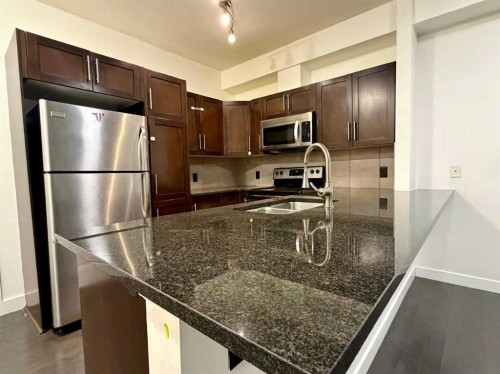 112-48 Panatella Road Nw, Calgary, AB - Indoor Photo Showing Kitchen With Stainless Steel Kitchen With Double Sink With Upgraded Kitchen