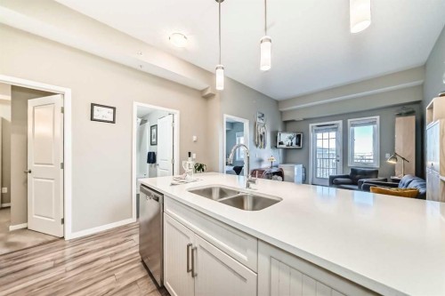 413-20 Mahogany Mews Se, Calgary, AB - Indoor Photo Showing Kitchen With Double Sink