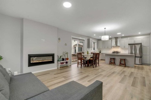 124 Cityside Crescent Ne, Calgary, AB - Indoor Photo Showing Living Room With Fireplace