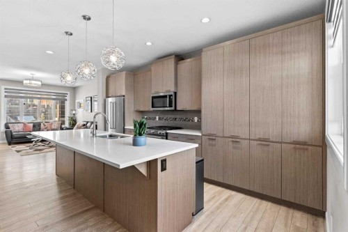 18 Evanscrest Heights Nw, Calgary, AB - Indoor Photo Showing Kitchen With Double Sink With Upgraded Kitchen