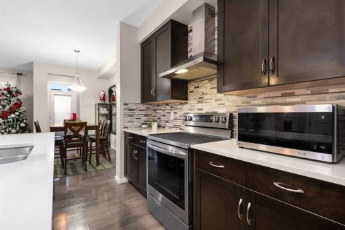 802 Walden Drive Se, Calgary, AB - Indoor Photo Showing Kitchen With Double Sink With Upgraded Kitchen