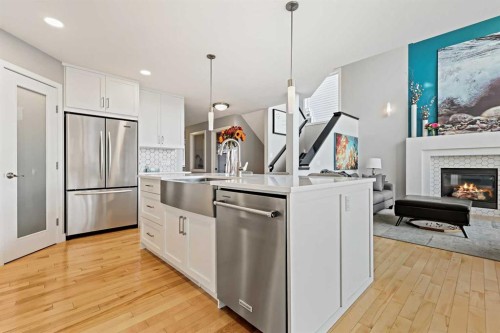 92 Cranwell Green Se, Calgary, AB - Indoor Photo Showing Kitchen With Stainless Steel Kitchen With Upgraded Kitchen