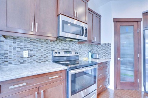 21 Saddlelake Gardens Ne, Calgary, AB - Indoor Photo Showing Kitchen With Upgraded Kitchen