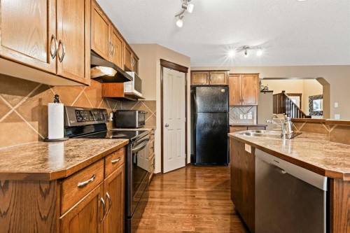 1976 New Brighton Drive Se, Calgary, AB - Indoor Photo Showing Kitchen With Double Sink