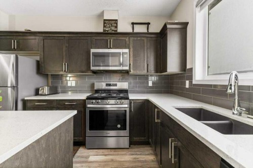 59 Cornerstone Avenue Ne, Calgary, AB - Indoor Photo Showing Kitchen With Double Sink
