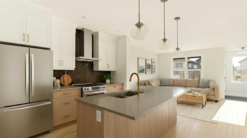 82 Royston Park Nw, Calgary, AB - Indoor Photo Showing Kitchen With Double Sink With Upgraded Kitchen