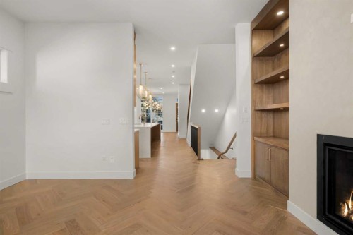 3919 19 Street Sw, Calgary, AB - Indoor Photo Showing Other Room With Fireplace