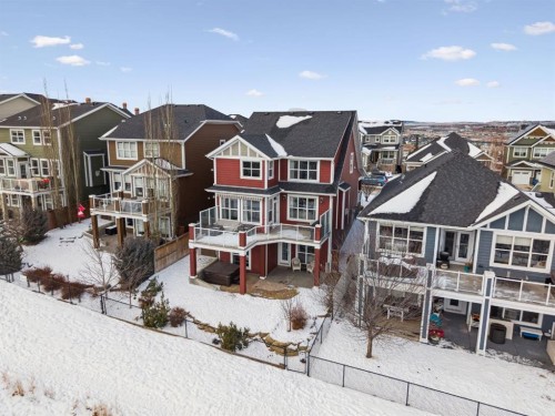 82 Ridge View Place, Cochrane, AB - Outdoor With Deck Patio Veranda With Facade