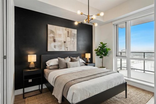 1403-1122 3 Street Se, Calgary, AB - Indoor Photo Showing Bedroom