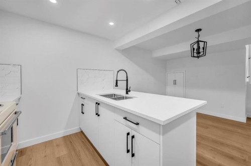 5747 24 Avenue Ne, Calgary, AB - Indoor Photo Showing Kitchen With Double Sink
