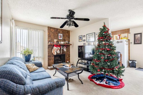 6496 54 Street Ne, Calgary, AB - Indoor Photo Showing Living Room With Fireplace