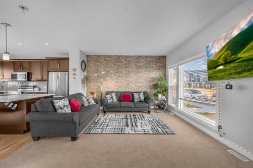 17 Cornerstone Manor Ne, Calgary, AB - Indoor Photo Showing Living Room