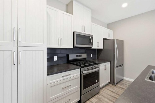 5 Copperstone Villas Se, Calgary, AB - Indoor Photo Showing Kitchen With Double Sink