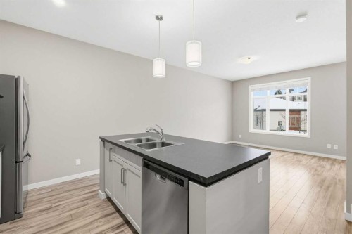 5 Copperstone Villas Se, Calgary, AB - Indoor Photo Showing Kitchen With Double Sink