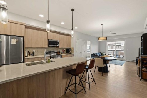2201-33 Carringham Gate Nw, Calgary, AB - Indoor Photo Showing Kitchen With Stainless Steel Kitchen With Double Sink With Upgraded Kitchen