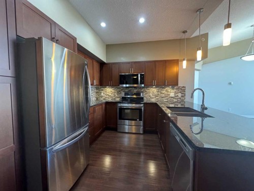 528-4303 1 Street Ne, Calgary, AB - Indoor Photo Showing Kitchen With Stainless Steel Kitchen With Upgraded Kitchen