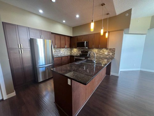 528-4303 1 Street Ne, Calgary, AB - Indoor Photo Showing Kitchen With Double Sink With Upgraded Kitchen