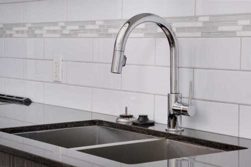 3007-930 6 Avenue Sw, Calgary, AB - Indoor Photo Showing Kitchen With Double Sink