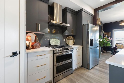 255 Heritage Heights, Cochrane, AB - Indoor Photo Showing Kitchen With Upgraded Kitchen