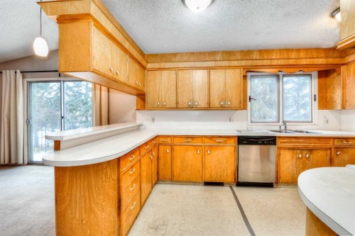 6729 Leeson Court Sw, Calgary, AB - Indoor Photo Showing Kitchen With Double Sink
