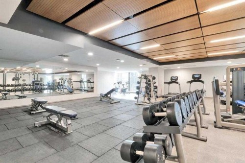 1501-1122 3 Street Se, Calgary, AB - Indoor Photo Showing Gym Room