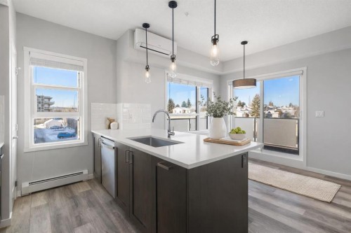 302-200 Harvest Hills Place Ne, Calgary, AB - Indoor Photo Showing Kitchen With Upgraded Kitchen