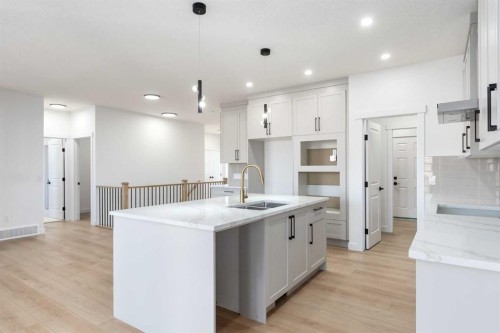 208 Monterey, High River, AB - Indoor Photo Showing Kitchen With Double Sink With Upgraded Kitchen