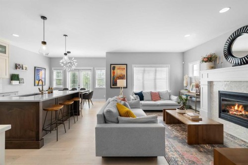 13 Royal Birch Park Nw, Calgary, AB - Indoor Photo Showing Living Room With Fireplace