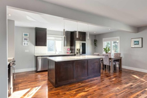 32 Calandar Road Nw, Calgary, AB - Indoor Photo Showing Kitchen With Upgraded Kitchen