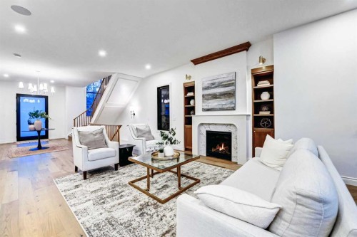 1936 31 Avenue Sw, Calgary, AB - Indoor Photo Showing Living Room With Fireplace